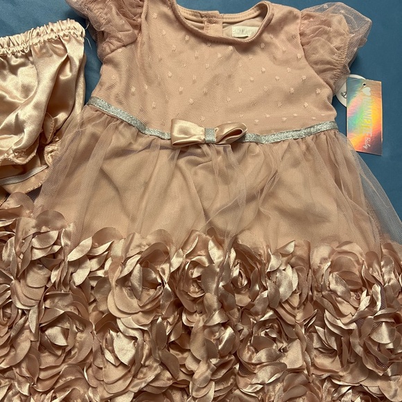 Nannette NWT baby girl 24month rose pink dress and bloomer set fancy dress - Picture 2 of 5